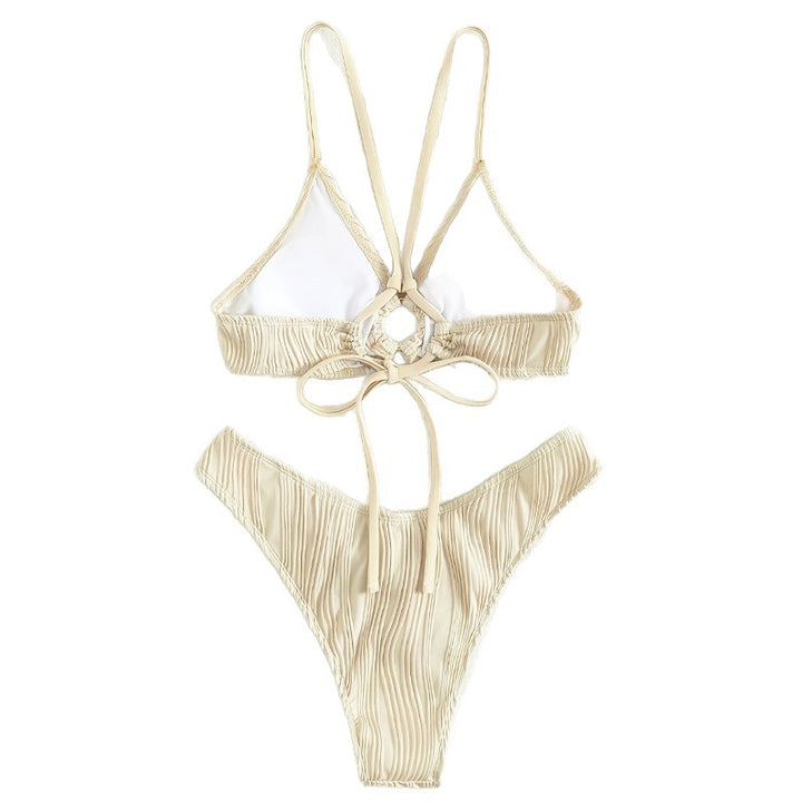 Dame Bicolor Plisseret Bikini Sæt Skovae