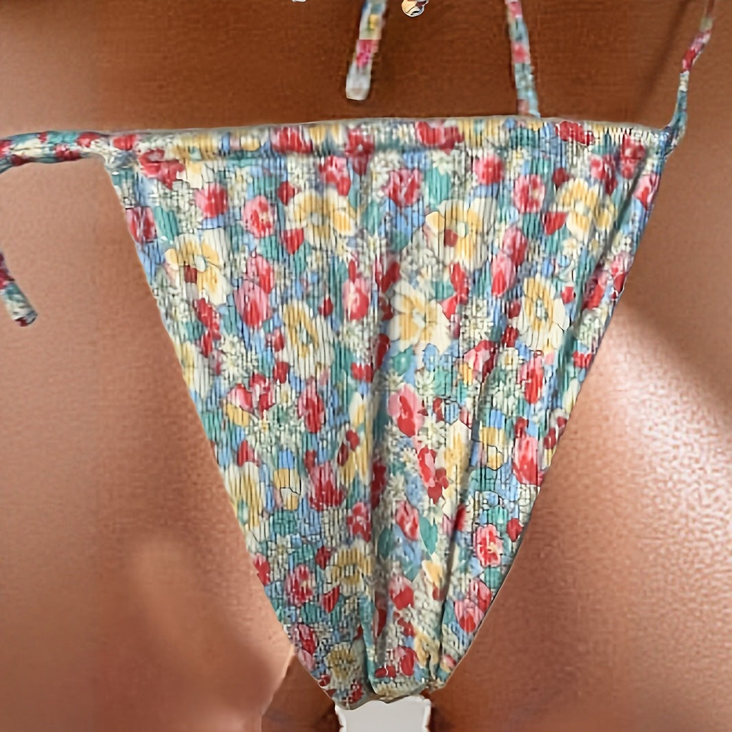Dame triangel-bikini med justerbare bindebånd Skovae
