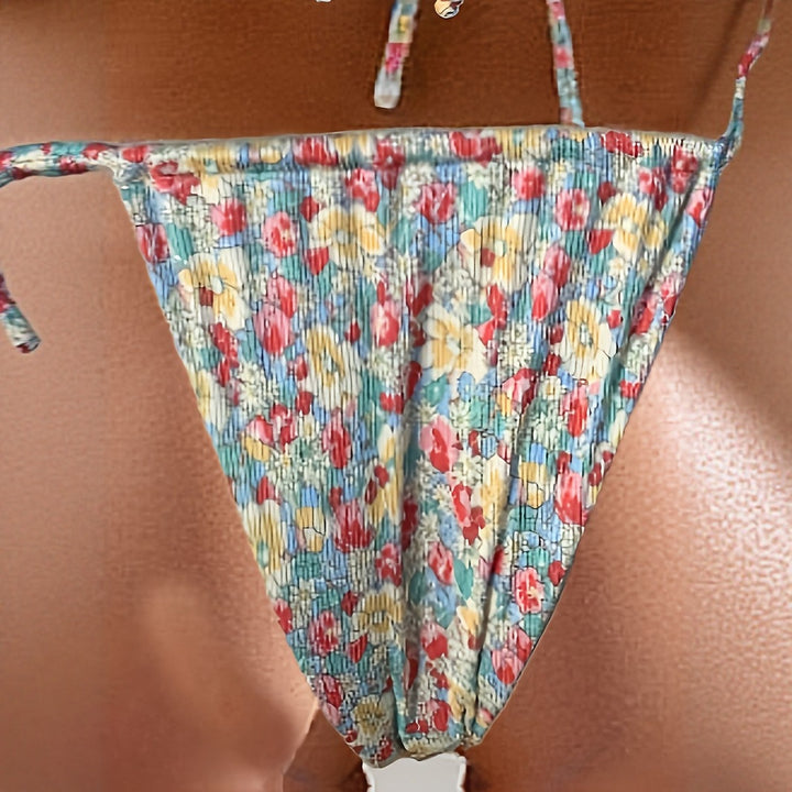 Dame triangel-bikini med justerbare bindebånd Skovae