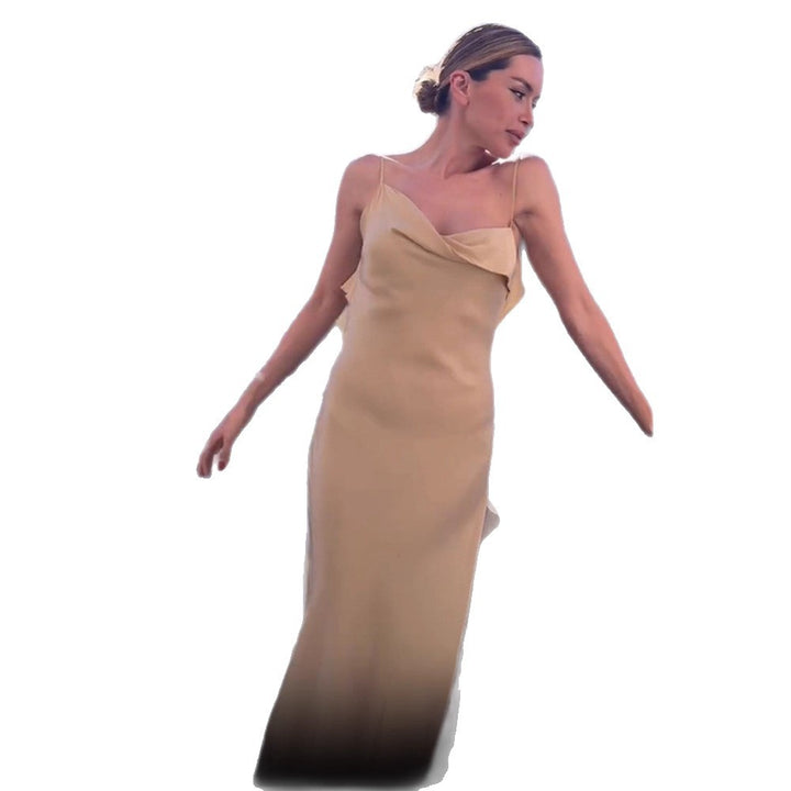 Dame Chiffon Maxikjole med elegant indpakningsdesign Stilla