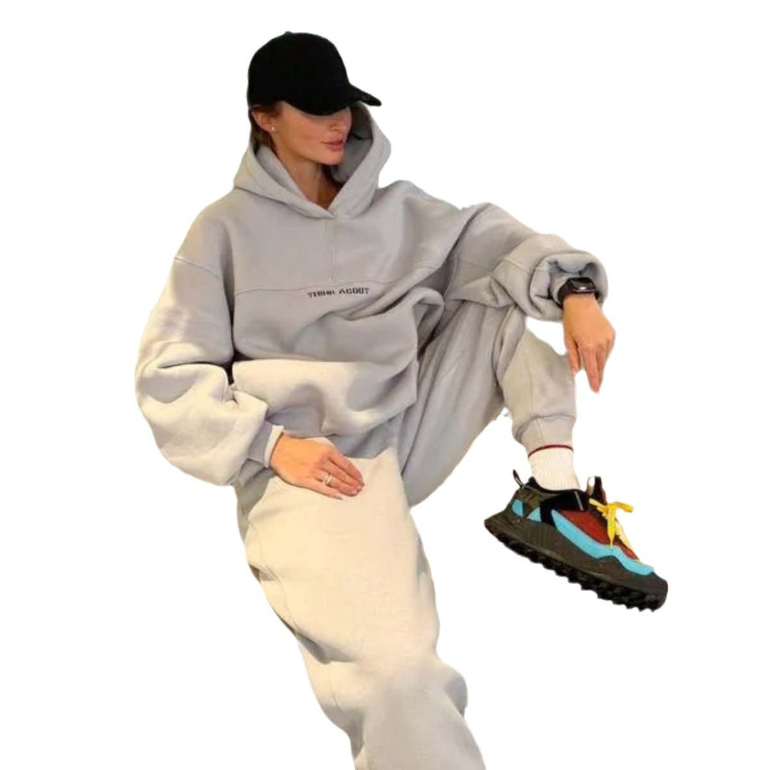 Kvinder oversized hoodie med iøjnefaldende bogstaver på ryggen Skovae