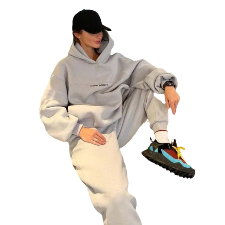 Kvinder oversized hoodie med iøjnefaldende bogstaver på ryggen Skovae