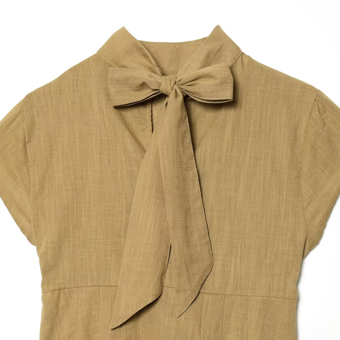 Dame moderat bluse med asymmetrisk snit og dekorative folder Skovae