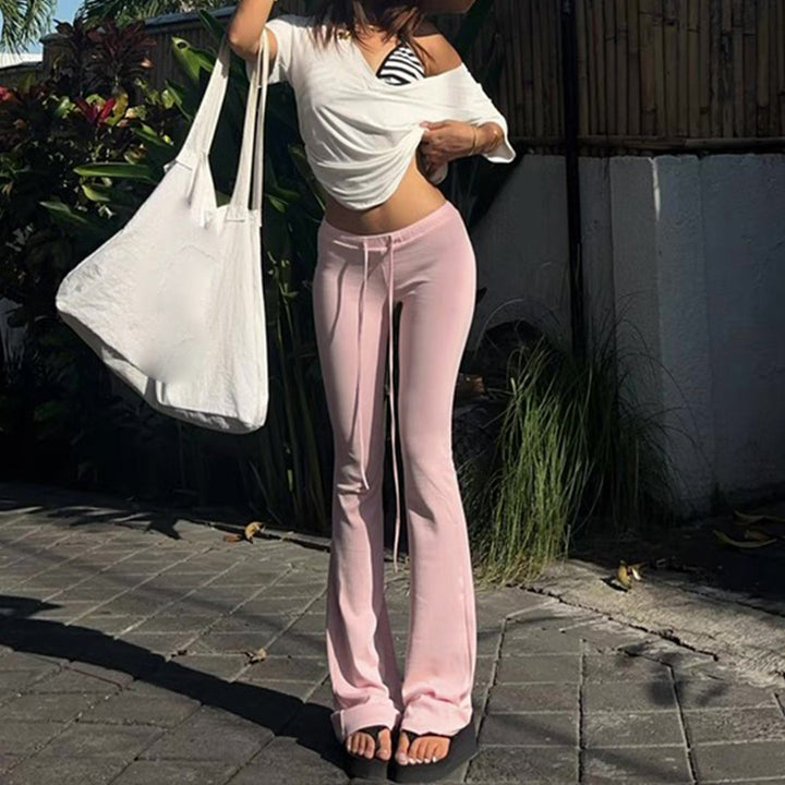 Damen comfortabele Flared-Hose mit verstellbarem Bund Skovae