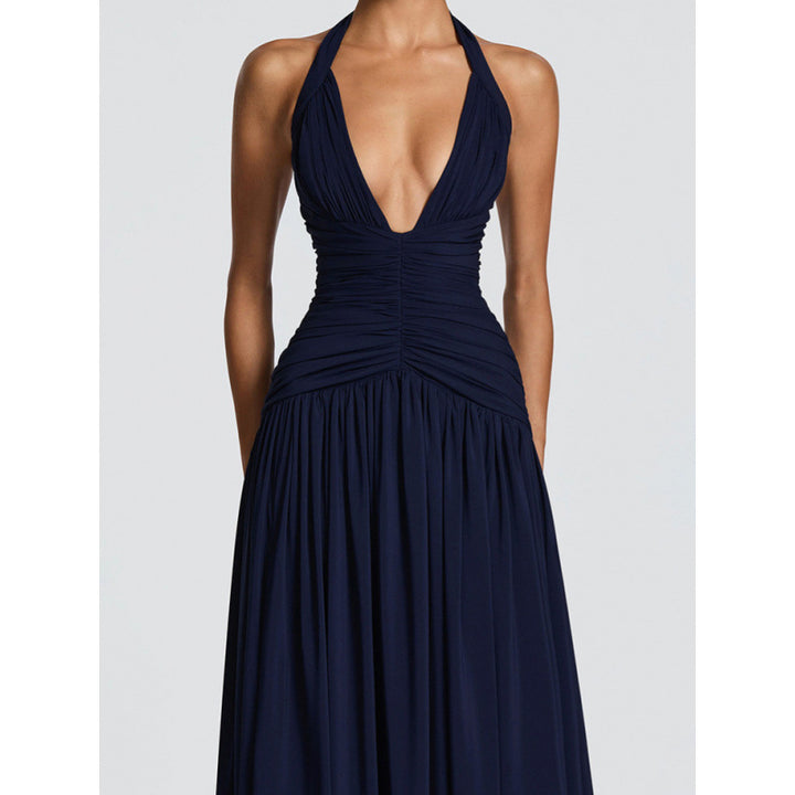 Damen Maxikleid mit raffiniertem Wickeldesign und elegantem Taillenbund Skovae