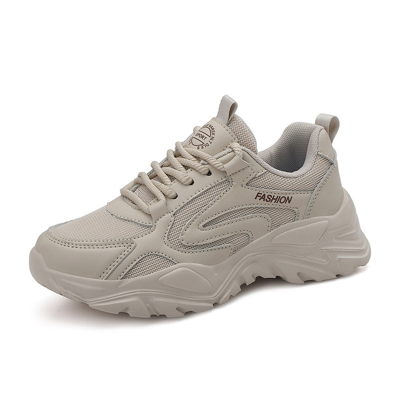 Dame nan voluminøs Plateau-lifestyle-sneaker med mesh- og kunstlædermix, polstret hæl og profileret dæmpningssokkel Skovae