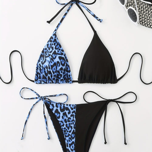 Dame trekantet bikini med raffineret dyremønster Skovae
