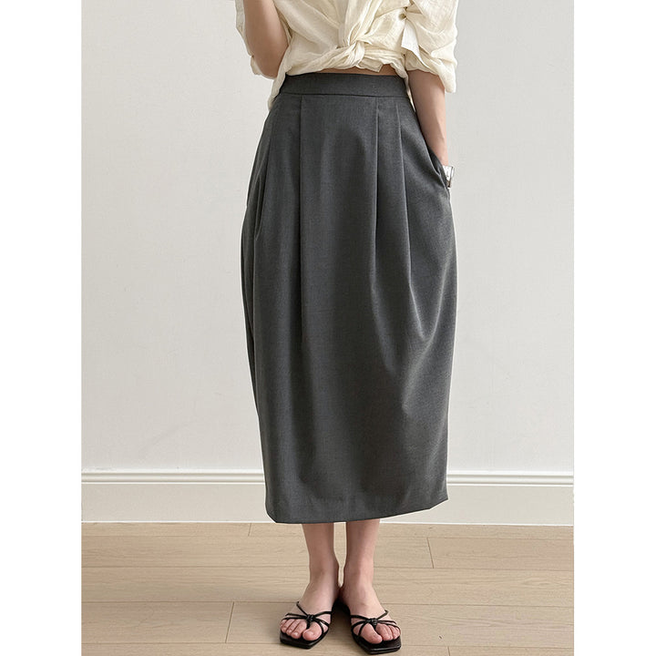 Dame moderne blyantskørt med elegante folder Stilla