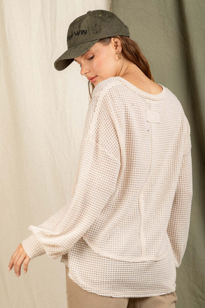 Stilla | Mode V-hals Langærmet Løs Strikket Sweatshirt