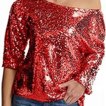 Damer Glitrende Paillet Bluse Skovae