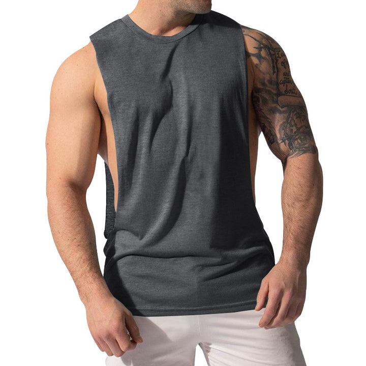 Herren nan Muskelshirt med ekstra dybe armåbninger og åndbart bomuldsblanding Skovae