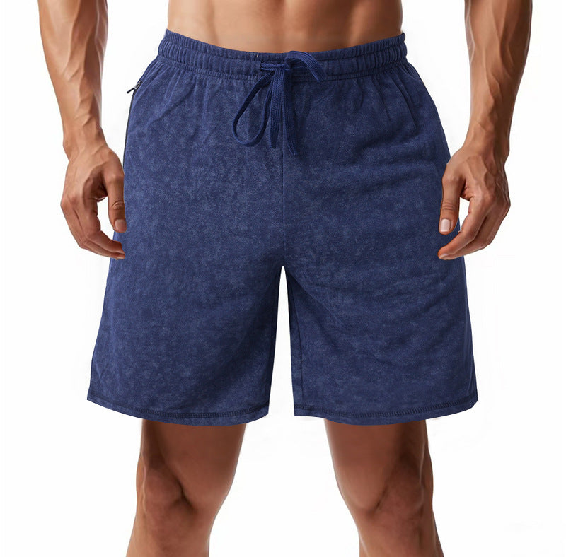 Herren nan løst skårne frotté-shorts med elastisk talje, snoretræk og sidelommer Skovae