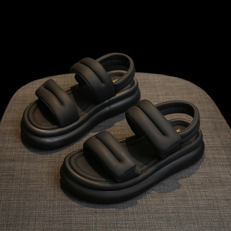 Dame moderne Comfort-sandaler med polstret dobbelte remme og skridsikker sål Stilla