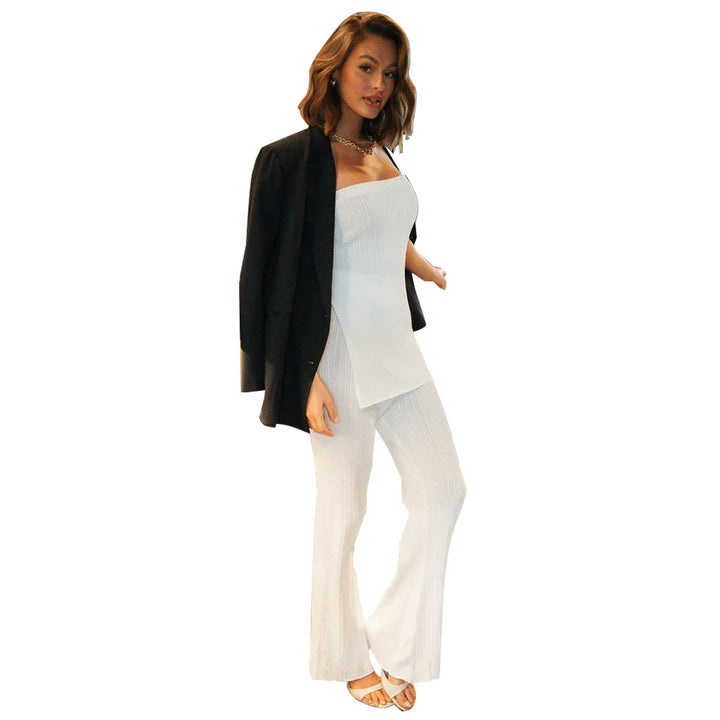 Dame Elegant Halterneck Stringdragt med Asymmetrisk Kant Stilla