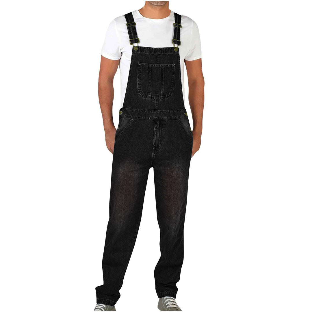 Herrer denim-overalls i afslappet snit med justerbare stropper Skovae