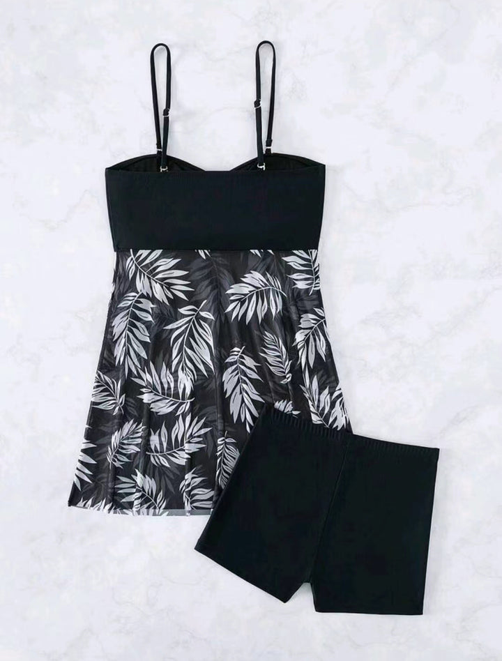 Dame Tankini-sæt med blomstret overdel og behagelige shorts Stilla