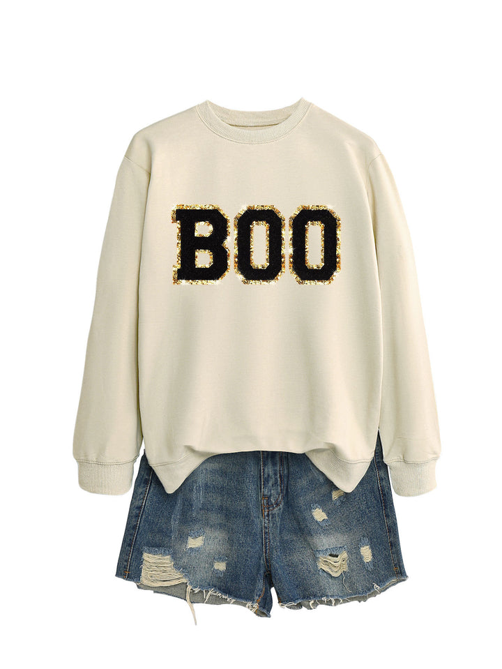 Dame sweatshirt med glitrende print Stilla