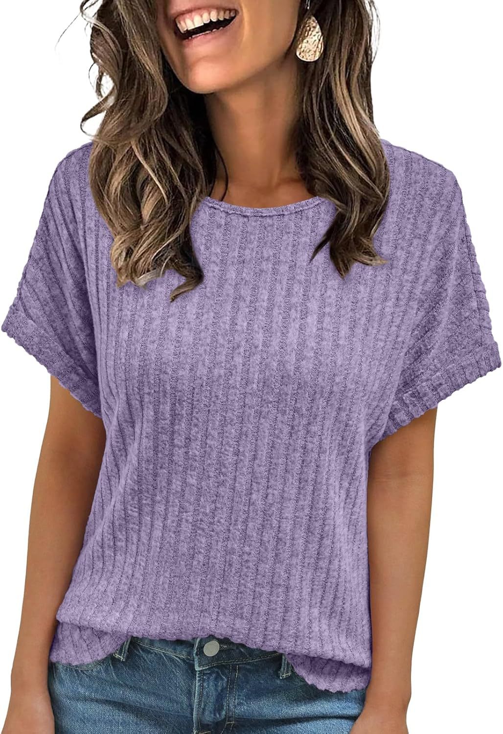 Dame ribstrik top Stilla