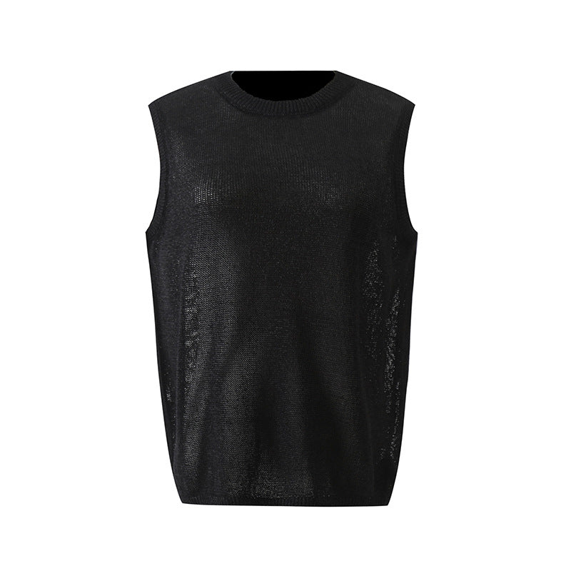 Dame strik tanktop med ærmeløst design Stilla