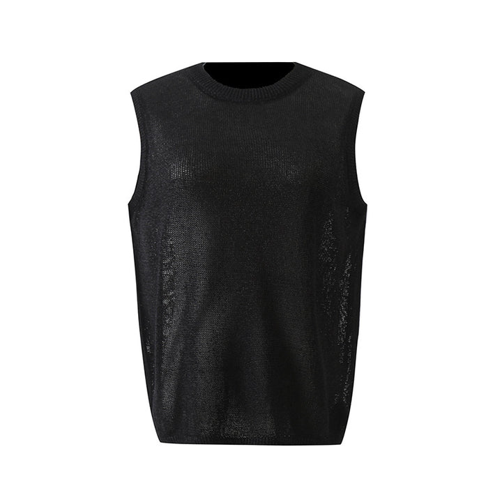 Dame strik tanktop med ærmeløst design Stilla