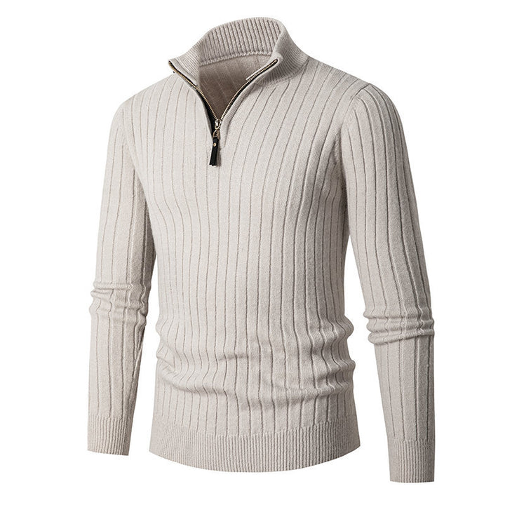 Herrer Ribstrik Zip-Up Pullover Sweater Stilla