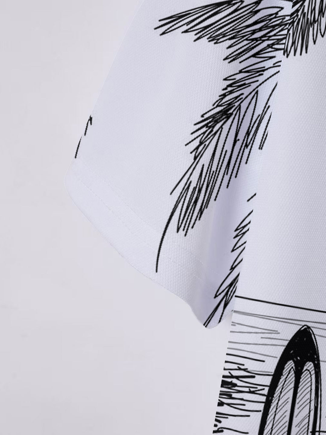 Herre polo shirt med kreativt surfer- og palmemotiv Stilla
