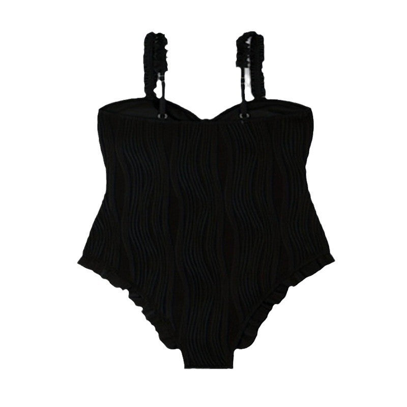 Dame Elegant Højt Skåret One-Piece med Volantdetaljer Skovae