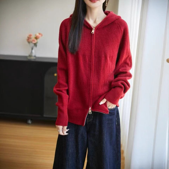 Kvinders hoodie cardigan med lynlås Stilla
