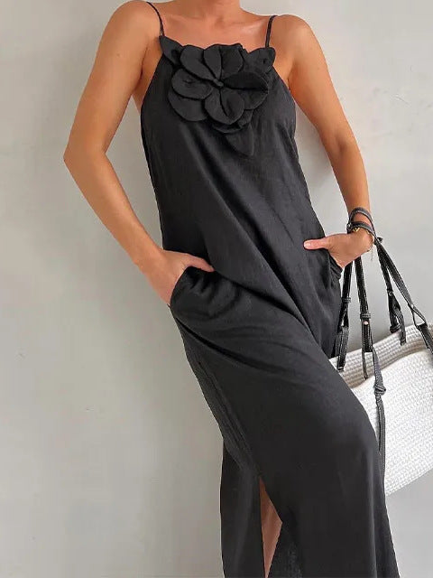 Dame overall med blomstret detalje Stilla