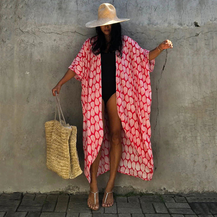 Dame Strandkimono med moderne snit og luftigt fit Stilla