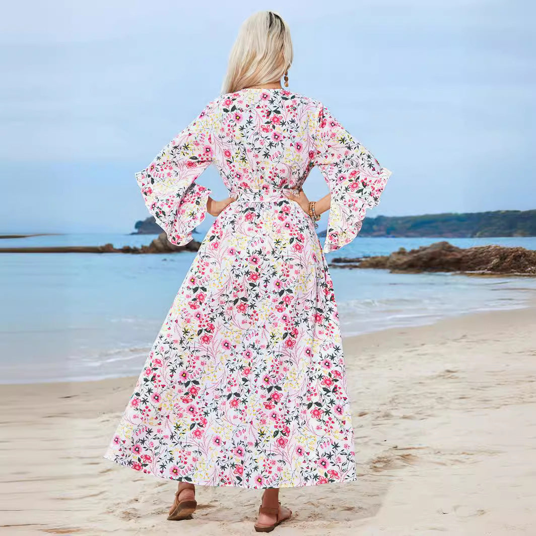 Dame Maxikjole med florale mønstre Stilla