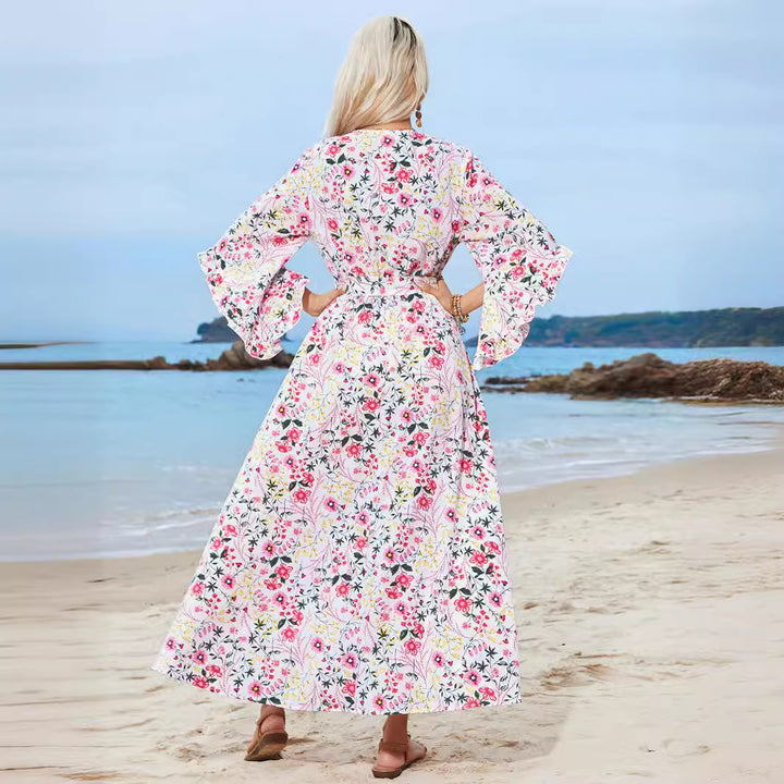 Dame Maxikjole med florale mønstre Stilla