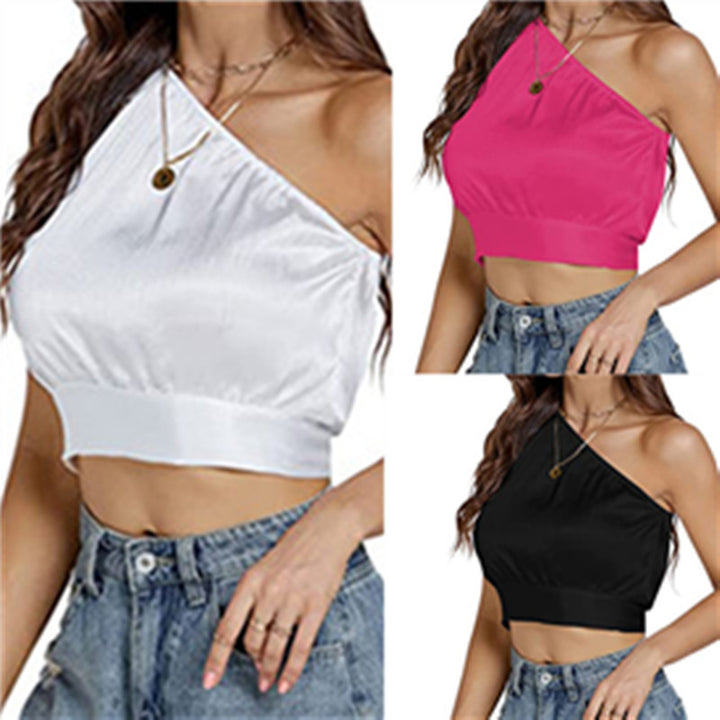 Dame En-sidet Crop-top med elastisk afslutning og smart design Stilla