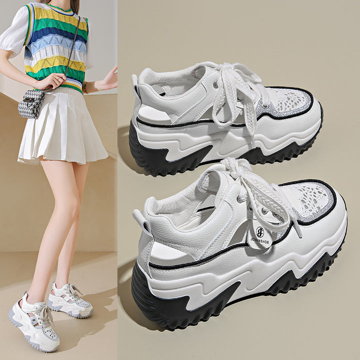 Dame sneakers med elegante satin snørebånd og moderne metallic overflade Stilla
