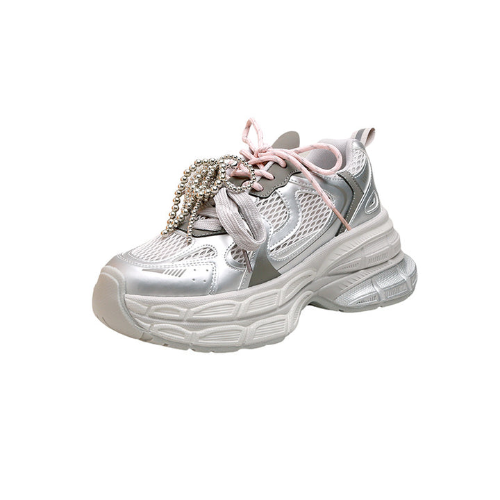 Dame Sporty Sneakers med unikt smykkedetalje og åndbart overmateriale Stilla