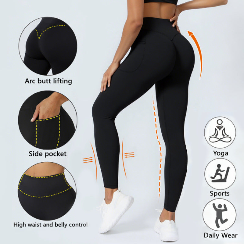 Dame Sporty leggings med elastisk ribbet materiale og udvidede sømmer Skovae