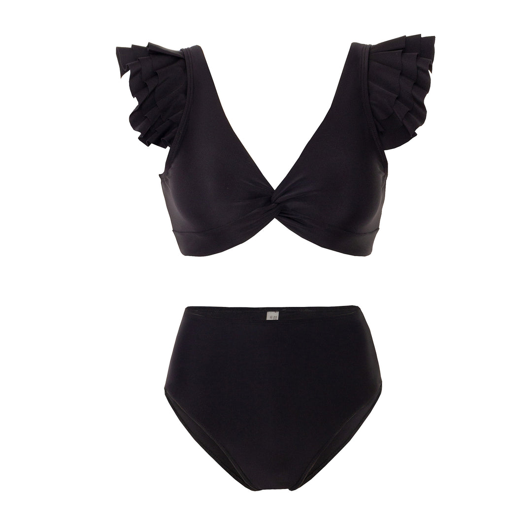Dame Bikini-sæt med elegant indpakningsskørt og blomster-fald-design Stilla