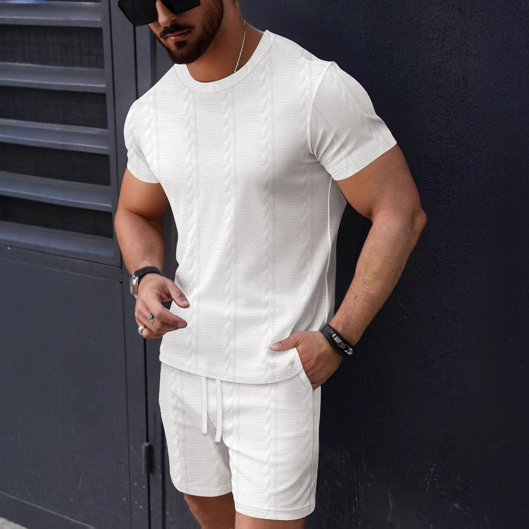 Herre sporty kortærmet T-shirt og shorts sæt Stilla
