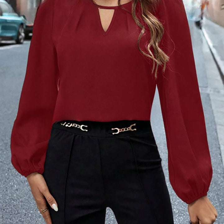 Dame Elegant bluse top med puffærmer Stilla
