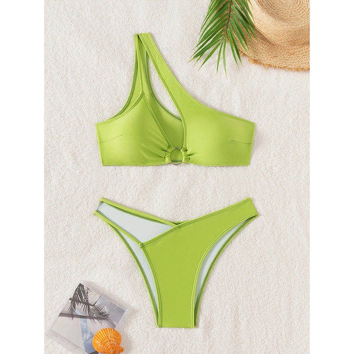 Femme En-skulder Cut-Out Bikini Sæt Stilla