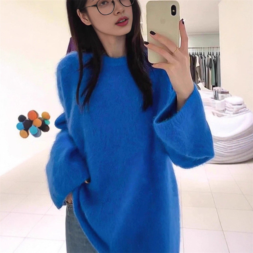 Kvinders fluffy sweater med oversized skæring lavet af mohair uld Stilla