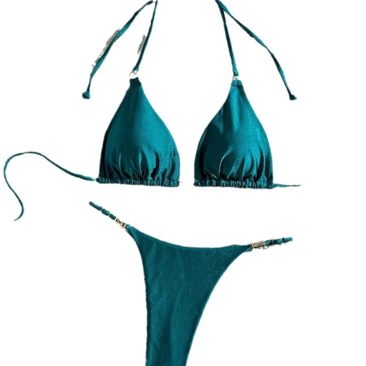 Dame Triangel-Bikini med glitrende accenter og justerbare bånd Stilla