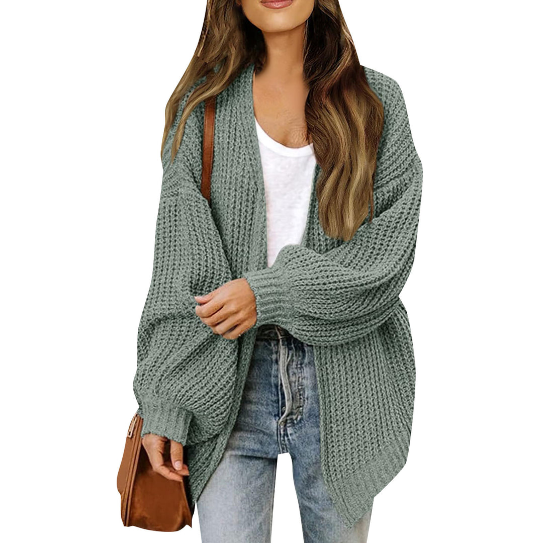 Kvinders chunky strikket cardigan med en afslappet pasform og sænkede skuldre Stilla