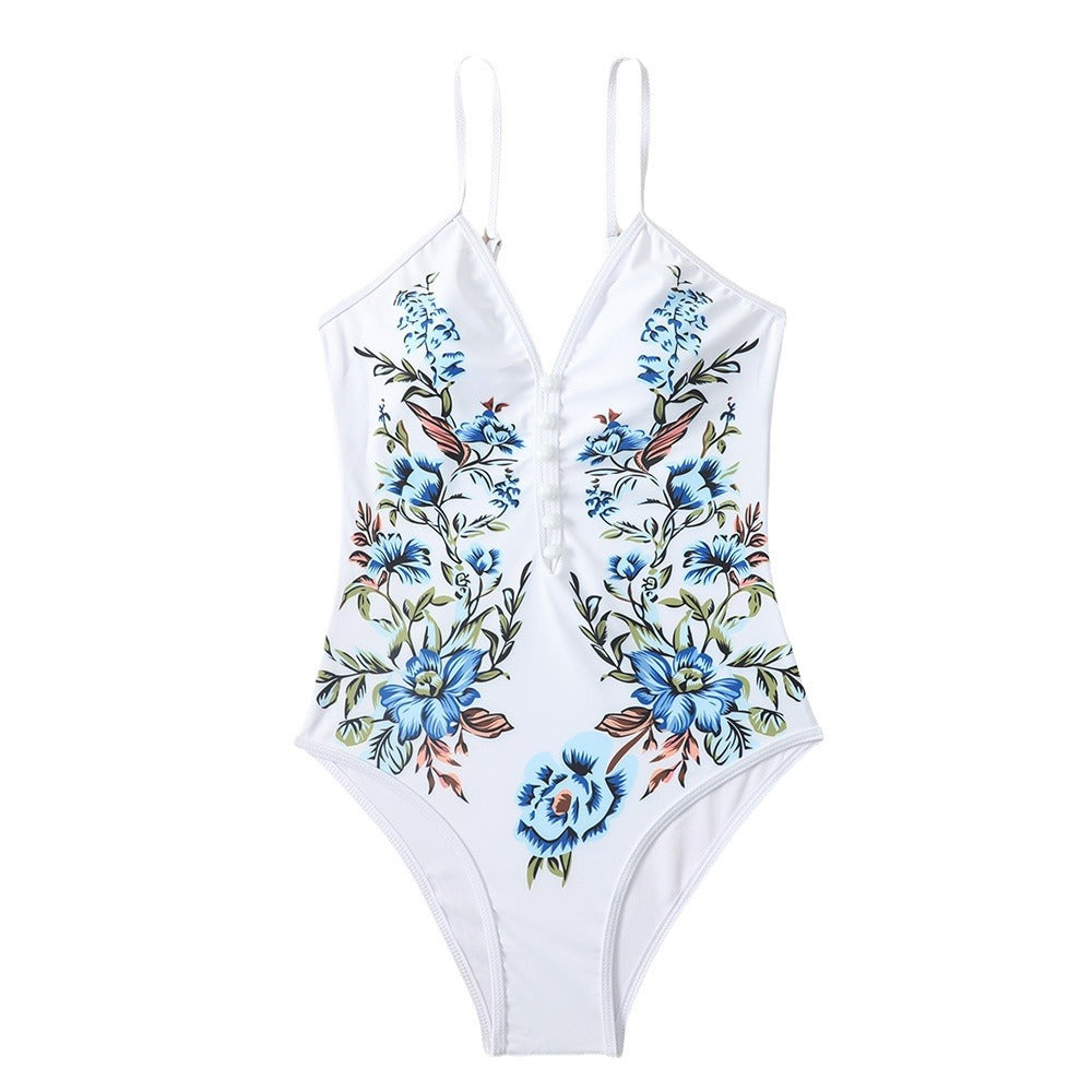 Dame Floral Broderet Én-delt Badedragt Stilla