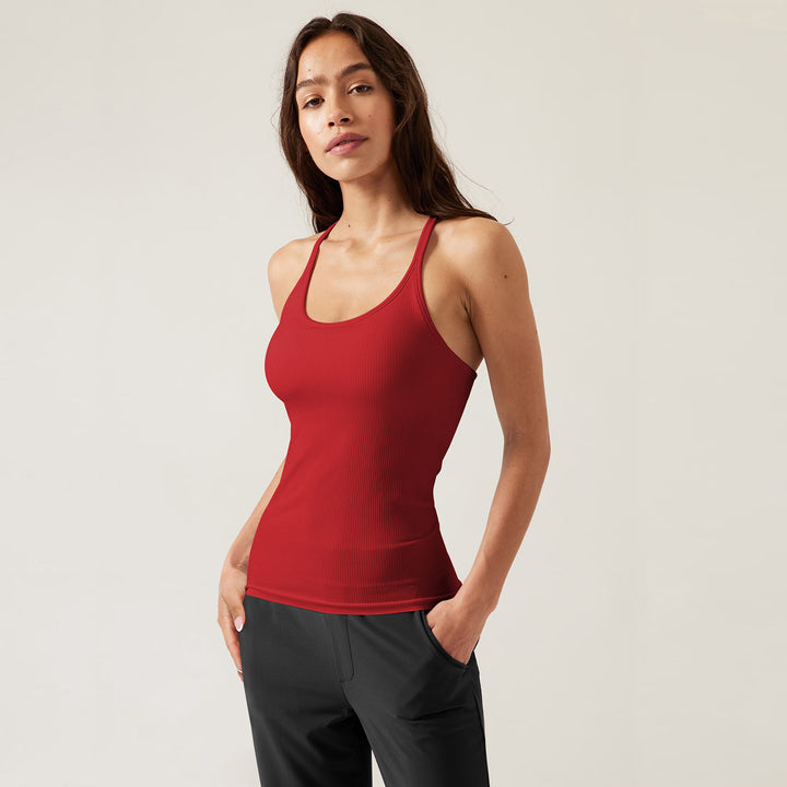 Dame sports tanktop med fin rib struktur Stilla