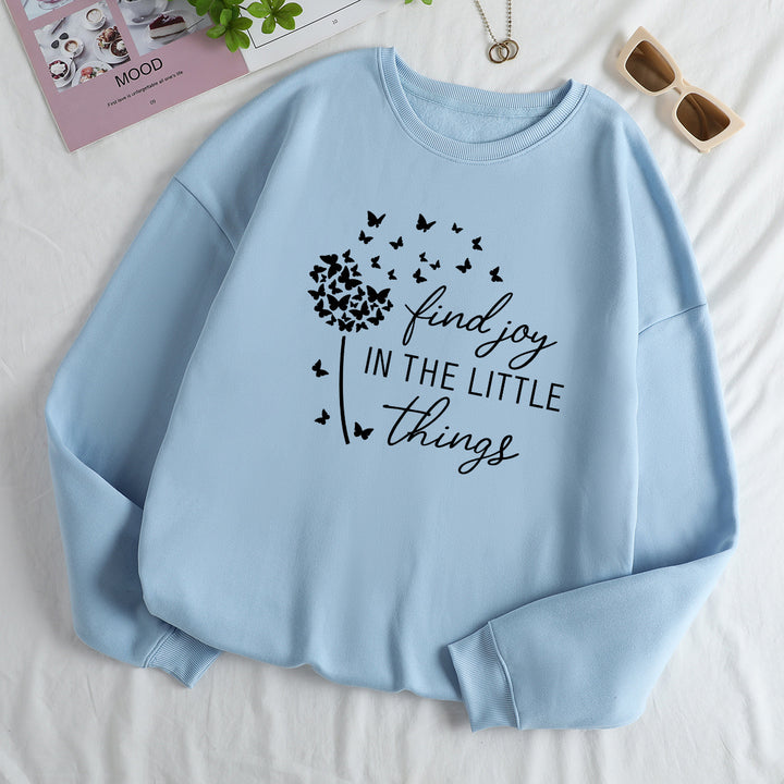Kvinders sweatshirt med motiverende slogan og blomsterprint Stilla