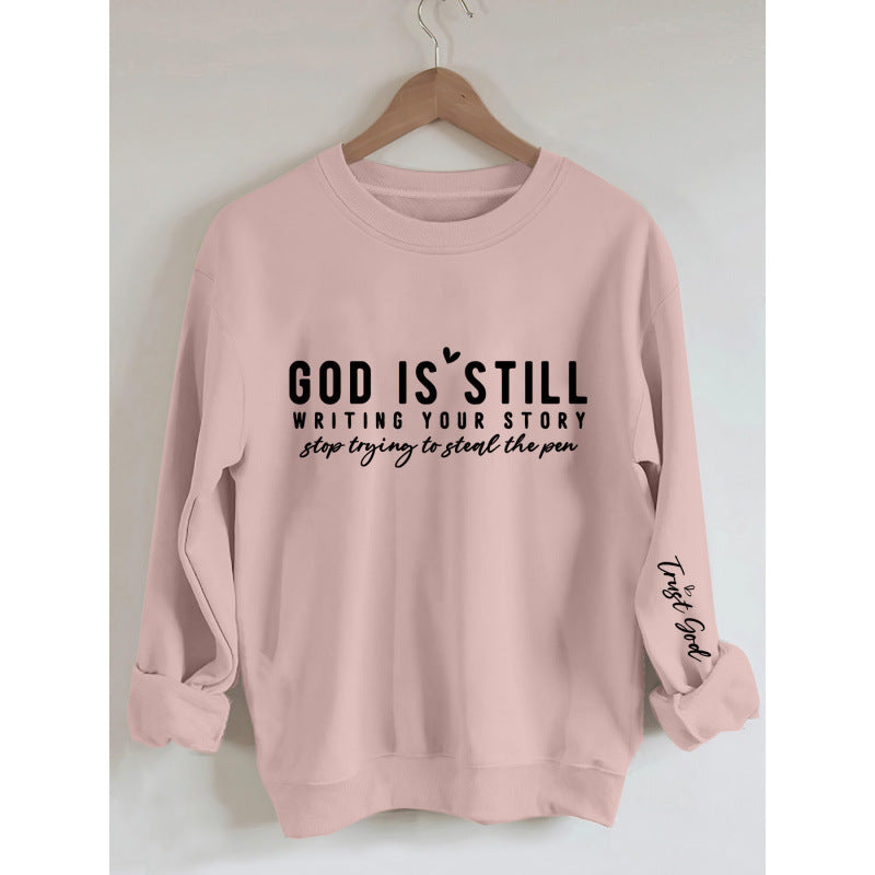Kvinders sweatshirt med inspirerende tekst og blødt materiale Skovae