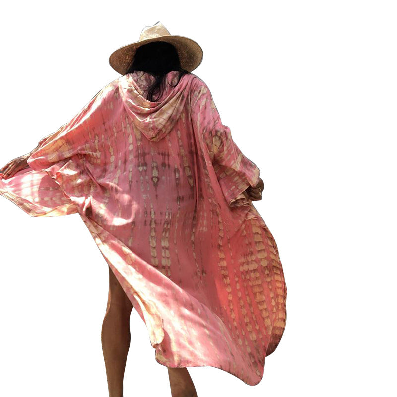 Dame Let Hoodie Strand Kaftan Stilla
