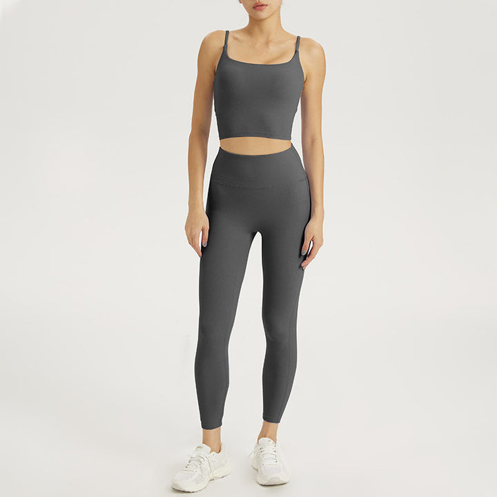 Dame sporty sæt med strapless top og high-waist leggings Stilla