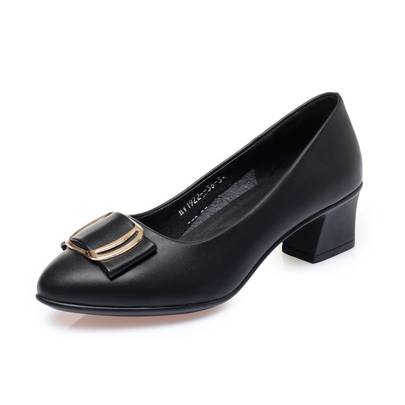 Dame elegante blokhæls pumps med dekorativt sløjfedetalje Stilla